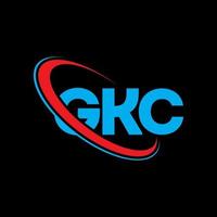 gkc logotyp. gkc brev. gkc brev logotyp design. initialer gkc logotyp länkad med cirkel och versaler monogram logotyp. gkc typografi för teknik, företag och fastighetsmärke. vektor