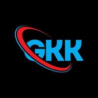 gkk-Logo. gkk-Brief. gkk-Buchstaben-Logo-Design. Initialen gkk-Logo verbunden mit Kreis und Monogramm-Logo in Großbuchstaben. gkk typografie für technologie-, business- und immobilienmarke. vektor