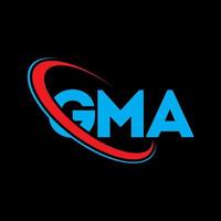 gma-Logo. gma-Brief. gma-Brief-Logo-Design. Initialen gma-Logo verbunden mit Kreis und Monogramm-Logo in Großbuchstaben. gma typografie für technologie-, geschäfts- und immobilienmarke. vektor