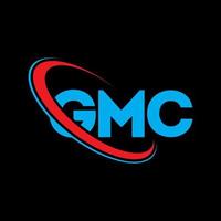 gmc-Logo. GMC-Brief. GMC-Brief-Logo-Design. initialen gmc logo verbunden mit kreis und monogramm logo in großbuchstaben. gmc-typografie für technologie-, geschäfts- und immobilienmarke. vektor