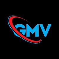 gmv logotyp. gmv brev. design av gmv-brevlogotyp. initialer gmv logotyp länkad med cirkel och versaler monogram logotyp. gmv typografi för teknik, företag och fastighetsmärke. vektor