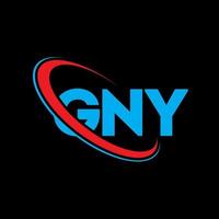 gny-Logo. gn Brief. Logo-Design mit gny-Buchstaben. Initialen gny-Logo verbunden mit Kreis und Monogramm-Logo in Großbuchstaben. gny-typografie für technologie-, geschäfts- und immobilienmarke. vektor