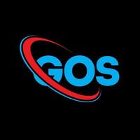 gos-Logo. geht Brief. gos Brief Logo-Design. Initialen gos Logo verbunden mit Kreis und Monogramm-Logo in Großbuchstaben. gos typografie für technologie-, geschäfts- und immobilienmarke. vektor