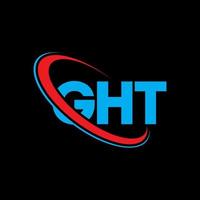 ght logotyp. ght brev. ght brev logotyp design. initialer ght logotyp länkad med cirkel och versaler monogram logotyp. ght typografi för teknik, affärs- och fastighetsmärke. vektor