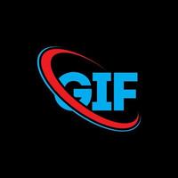 gif-Logo. GIF-Brief. GIF-Brief-Logo-Design. Initialen-GIF-Logo, verbunden mit Kreis und Monogramm-Logo in Großbuchstaben. gif-typografie für technologie-, geschäfts- und immobilienmarke. vektor