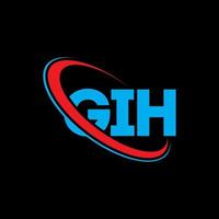 gih logotyp. gih brev. gih bokstavslogotypdesign. initialer gih logotyp länkad med cirkel och versaler monogram logotyp. gih typografi för teknik, företag och fastighetsmärke. vektor