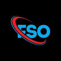 fso logotyp. fso brev. fso bokstavslogotypdesign. initialer fso logotyp länkad med cirkel och versaler monogram logotyp. fso typografi för teknik, företag och fastighetsmärke. vektor