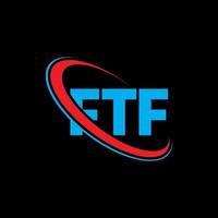 ftf logotyp. ftf brev. ftf brev logotyp design. initialer ftf logotyp länkad med cirkel och versaler monogram logotyp. ftf typografi för teknik, affärs- och fastighetsmärke. vektor