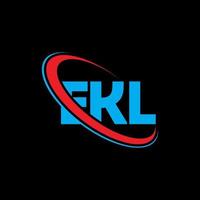 ekl logotyp. ekl brev. ekl bokstavslogotypdesign. initialer ekl logotyp länkad med cirkel och versaler monogram logotyp. ekl typografi för teknik, företag och fastighetsmärke. vektor