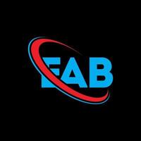 eab-Logo. Eab Brief. eab-Buchstaben-Logo-Design. Initialen eab-Logo verbunden mit Kreis und Monogramm-Logo in Großbuchstaben. eab typografie für technologie-, geschäfts- und immobilienmarke. vektor