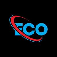 eko-logotyp. ekobrev. design av ekobokstavslogotyp. initialer eko-logotyp länkad med cirkel och versaler monogram logotyp. ekotypografi för teknik, företag och fastighetsmärke. vektor