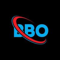 bbo-Logo. bbo-Brief. bbo-Buchstaben-Logo-Design. Initialen bbo-Logo verbunden mit Kreis und Monogramm-Logo in Großbuchstaben. bbo-Typografie für Technologie-, Geschäfts- und Immobilienmarke. vektor