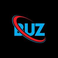 Buz-Logo. Buzz-Brief. Buz-Brief-Logo-Design. Initialen-Buz-Logo, verbunden mit Kreis und Monogramm-Logo in Großbuchstaben. Buz-Typografie für Technologie-, Geschäfts- und Immobilienmarken. vektor