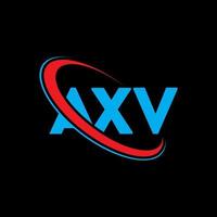 axv-Logo. ax Brief. axv-Buchstaben-Logo-Design. Initialen axv-Logo verbunden mit Kreis und Monogramm-Logo in Großbuchstaben. axv-Typografie für Technologie-, Geschäfts- und Immobilienmarken. vektor