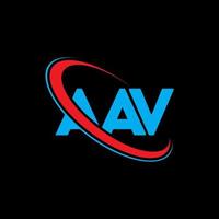 aav-Logo. aav brief. aav-Buchstaben-Logo-Design. Initialen aav-Logo verbunden mit Kreis und Monogramm-Logo in Großbuchstaben. aav-typografie für technologie-, geschäfts- und immobilienmarke. vektor