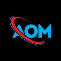 aom-Logo. om Brief. aom-Buchstaben-Logo-Design. Initialen aom Logo verbunden mit Kreis und Monogramm-Logo in Großbuchstaben. aom typografie für technologie-, geschäfts- und immobilienmarke. vektor