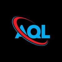 aql logotyp. aql bokstav. aql letter logotyp design. initialer aql logotyp länkad med cirkel och versaler monogram logotyp. aql-typografi för varumärket teknik, företag och fastigheter. vektor