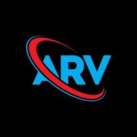 arv-Logo. arv-Brief. arv-Buchstaben-Logo-Design. Initialen arv-Logo verbunden mit Kreis und Monogramm-Logo in Großbuchstaben. Arv-Typografie für Technologie-, Geschäfts- und Immobilienmarken. vektor