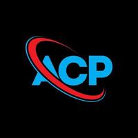 acp-Logo. acp-Brief. acp-Buchstaben-Logo-Design. Initialen acp-Logo verbunden mit Kreis und Monogramm-Logo in Großbuchstaben. acp-typografie für technologie-, geschäfts- und immobilienmarke. vektor