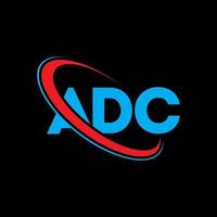 adc logotyp. adc brev. adc bokstavslogotypdesign. initialer adc logotyp länkad med cirkel och versaler monogram logotyp. adc-typografi för teknik-, affärs- och fastighetsmärke. vektor