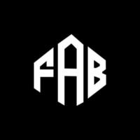 fab bokstavslogotyp med polygonform. fab polygon och kubformad logotypdesign. fab hexagon vektor logotyp mall vita och svarta färger. fab monogram, affärs- och fastighetslogotyp.