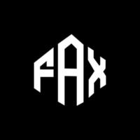 fax brev logotyp design med polygon form. fax polygon och kub form logotyp design. fax hexagon vektor logotyp mall vita och svarta färger. faxmonogram, affärs- och fastighetslogotyp.