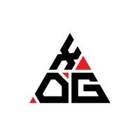 xog triangel bokstavslogotyp design med triangelform. xog triangel logotyp design monogram. xog triangel vektor logotyp mall med röd färg. xog triangulär logotyp enkel, elegant och lyxig logotyp.