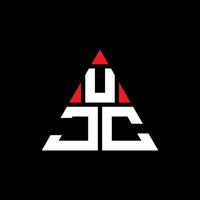 ujc triangel bokstavslogotypdesign med triangelform. ujc triangel logotyp design monogram. ujc triangel vektor logotyp mall med röd färg. ujc triangulär logotyp enkel, elegant och lyxig logotyp.