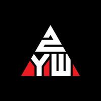 zyw triangel bokstavslogotypdesign med triangelform. zyw triangel logotyp design monogram. zyw triangel vektor logotyp mall med röd färg. zyw triangulär logotyp enkel, elegant och lyxig logotyp.
