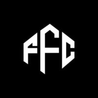 ffc brev logotyp design med polygon form. ffc polygon och kubform logotypdesign. ffc hexagon vektor logotyp mall vita och svarta färger. ffc monogram, affärs- och fastighetslogotyp.