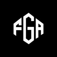 fga bokstavslogotypdesign med polygonform. fga polygon och kubformig logotypdesign. fga hexagon vektor logotyp mall vita och svarta färger. fga monogram, affärs- och fastighetslogotyp.