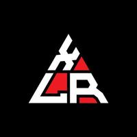 XLR-Dreieck-Buchstaben-Logo-Design mit Dreiecksform. XLR-Dreieck-Logo-Design-Monogramm. XLR-Dreieck-Vektor-Logo-Vorlage mit roter Farbe. XLR dreieckiges Logo einfaches, elegantes und luxuriöses Logo. vektor