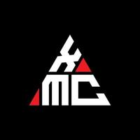 xmc-Dreieck-Buchstaben-Logo-Design mit Dreiecksform. XMC-Dreieck-Logo-Design-Monogramm. XMC-Dreieck-Vektor-Logo-Vorlage mit roter Farbe. xmc dreieckiges Logo einfaches, elegantes und luxuriöses Logo. vektor
