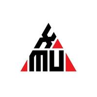 XMU-Dreieck-Buchstaben-Logo-Design mit Dreiecksform. XMU-Dreieck-Logo-Design-Monogramm. xmu-Dreieck-Vektor-Logo-Vorlage mit roter Farbe. xmu dreieckiges Logo einfaches, elegantes und luxuriöses Logo. vektor