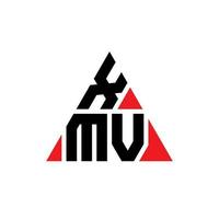 xmv triangel bokstavslogotypdesign med triangelform. xmv triangel logotyp design monogram. xmv triangel vektor logotyp mall med röd färg. xmv triangulär logotyp enkel, elegant och lyxig logotyp.
