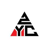zyc Dreiecksbuchstaben-Logo-Design mit Dreiecksform. zyc dreieck logo design monogramm. Zyc-Dreieck-Vektor-Logo-Vorlage mit roter Farbe. zyc dreieckiges Logo einfaches, elegantes und luxuriöses Logo. vektor