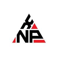 xnp-Dreieck-Buchstaben-Logo-Design mit Dreiecksform. xnp-Dreieck-Logo-Design-Monogramm. xnp-Dreieck-Vektor-Logo-Vorlage mit roter Farbe. xnp dreieckiges Logo einfaches, elegantes und luxuriöses Logo. vektor