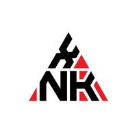xnk-Dreieck-Buchstaben-Logo-Design mit Dreiecksform. Xnk-Dreieck-Logo-Design-Monogramm. xnk-Dreieck-Vektor-Logo-Vorlage mit roter Farbe. xnk dreieckiges Logo einfaches, elegantes und luxuriöses Logo. vektor
