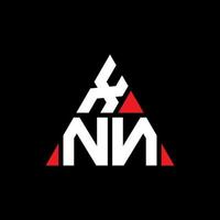 xnn triangel bokstavslogotypdesign med triangelform. xnn triangel logotyp design monogram. xnn triangel vektor logotyp mall med röd färg. xnn trekantig logotyp enkel, elegant och lyxig logotyp.