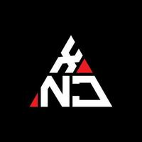 xnj Dreiecksbuchstaben-Logo-Design mit Dreiecksform. Xnj-Dreieck-Logo-Design-Monogramm. Xnj-Dreieck-Vektor-Logo-Vorlage mit roter Farbe. xnj dreieckiges Logo einfaches, elegantes und luxuriöses Logo. vektor