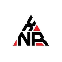 xnr-Dreieck-Buchstaben-Logo-Design mit Dreiecksform. Xnr-Dreieck-Logo-Design-Monogramm. xnr-Dreieck-Vektor-Logo-Vorlage mit roter Farbe. xnr dreieckiges Logo einfaches, elegantes und luxuriöses Logo. vektor
