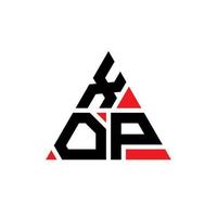 Xop-Dreieck-Buchstaben-Logo-Design mit Dreiecksform. Xop-Dreieck-Logo-Design-Monogramm. Xop-Dreieck-Vektor-Logo-Vorlage mit roter Farbe. xop dreieckiges Logo einfaches, elegantes und luxuriöses Logo. vektor