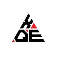 xqe triangel bokstavslogotypdesign med triangelform. xqe triangel logotyp design monogram. xqe triangel vektor logotyp mall med röd färg. xqe triangulär logotyp enkel, elegant och lyxig logotyp.