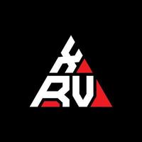 xrv-Dreieck-Buchstaben-Logo-Design mit Dreiecksform. xrv-Dreieck-Logo-Design-Monogramm. xrv-Dreieck-Vektor-Logo-Vorlage mit roter Farbe. xrv dreieckiges Logo einfaches, elegantes und luxuriöses Logo. vektor