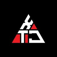 xtk-Dreieck-Buchstaben-Logo-Design mit Dreiecksform. xtk-Dreieck-Logo-Design-Monogramm. xtk-Dreieck-Vektor-Logo-Vorlage mit roter Farbe. xtk dreieckiges Logo einfaches, elegantes und luxuriöses Logo. vektor
