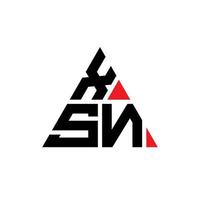 xsn-Dreieck-Buchstaben-Logo-Design mit Dreiecksform. Xsn-Dreieck-Logo-Design-Monogramm. xsn-Dreieck-Vektor-Logo-Vorlage mit roter Farbe. xsn dreieckiges Logo einfaches, elegantes und luxuriöses Logo. vektor