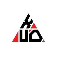 Xuo-Dreieck-Buchstaben-Logo-Design mit Dreiecksform. Xuo-Dreieck-Logo-Design-Monogramm. Xuo-Dreieck-Vektor-Logo-Vorlage mit roter Farbe. xuo dreieckiges Logo einfaches, elegantes und luxuriöses Logo. vektor