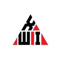 xwi triangel bokstavslogotypdesign med triangelform. xwi triangel logotyp design monogram. xwi triangel vektor logotyp mall med röd färg. xwi triangulär logotyp enkel, elegant och lyxig logotyp.