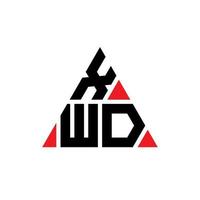 xwd-Dreieck-Buchstaben-Logo-Design mit Dreiecksform. xwd-Dreieck-Logo-Design-Monogramm. xwd-Dreieck-Vektor-Logo-Vorlage mit roter Farbe. xwd dreieckiges Logo einfaches, elegantes und luxuriöses Logo. vektor