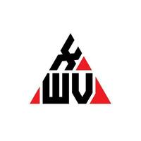 xwv triangel bokstavslogotypdesign med triangelform. xwv triangel logotyp design monogram. xwv triangel vektor logotyp mall med röd färg. xwv triangulär logotyp enkel, elegant och lyxig logotyp.